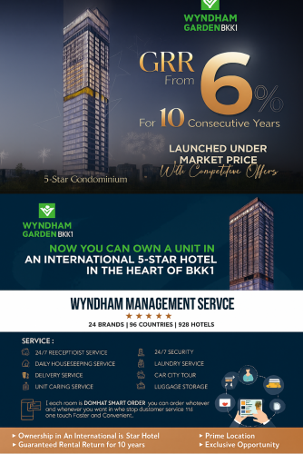 Now you can awn a unit in an International 5-Star Hotel in the heart of BKK1 Area