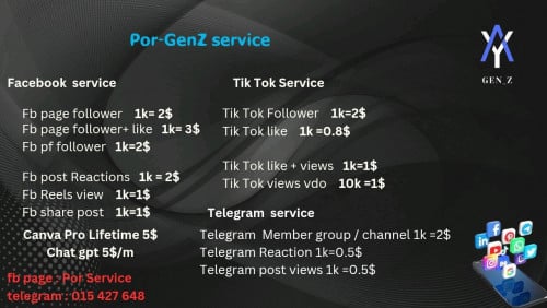 Por-GenZ services Smm ( social media marketing)