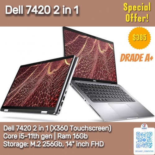 Dell latitude 7420 2 in 1 (បត់បាន 360"c)