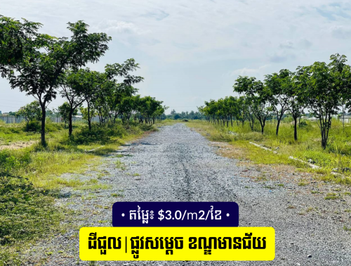 Land For Sale & Rent Along Samdech Hun Sen Blvd / 洪森大道(60米路)黄金地段出售与出租