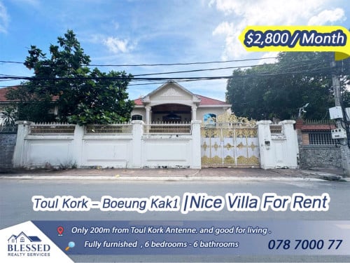 Toul Kork – Boeung Kak 1 🏡 Villa For Rent