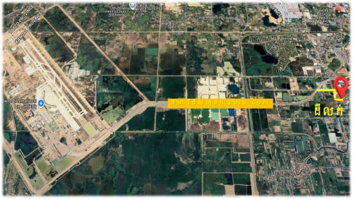 #S04092 »»» ដីសម្រាប់លក់ ជិតព្រលានយន្តហោះថ្មី ក្រុងតាខ្មៅ សាកសមសម្រាប់សង់ ផ្ទះ វីឡា ឃ្លាំង ...