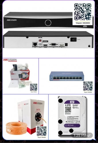 Hikvision Set IP 8 Camera 2MP Sound/Color