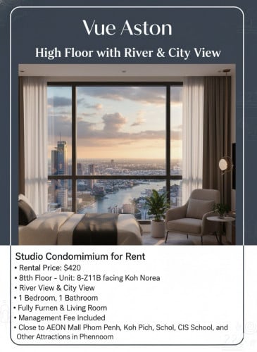 Studio for Rent $420