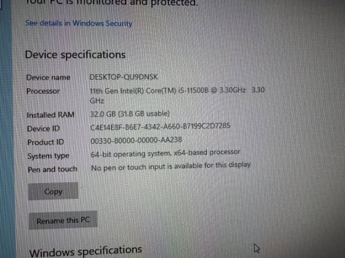 All in One i5 10Gen 32G/256B