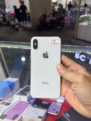 📲 iPhone X White LL/A HD64GB Phone Condition 96% 🔋ដូេ100% , អេក្រង់GX , អត់ស្កេនមុខ
