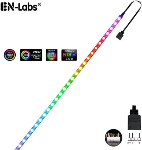 ARGB RAINBOW PC DIGITAL LED STRIP 3-PIN 5V MB-SYNC-0.5M