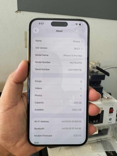 Iphone15pro max 256gbតួស្អាត់99%