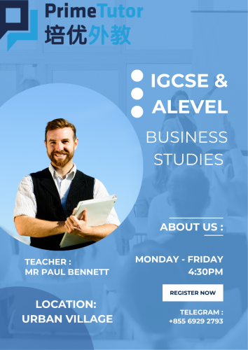 វគ្គ IGCSE & A-Level នៅ Urban Village, ភ្នំពេញ ចាប់ផ្ដើមម៉ោង 4:30 ល្ងាច ថ្ងៃច័ន្ទ–សុក្រ