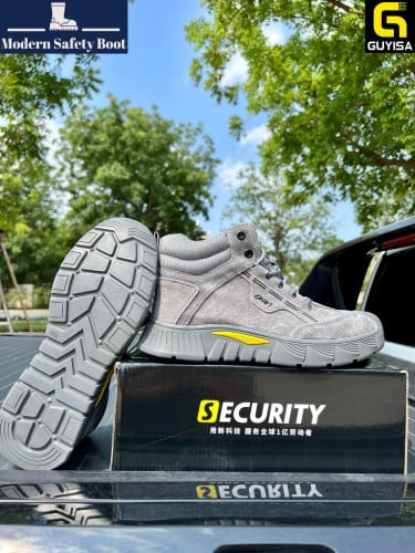 ស្បែកជើងក្បាលដែកបាតដែក កវែង (Guyisa Safety Shoe With Metal Cap and Metal Sole)