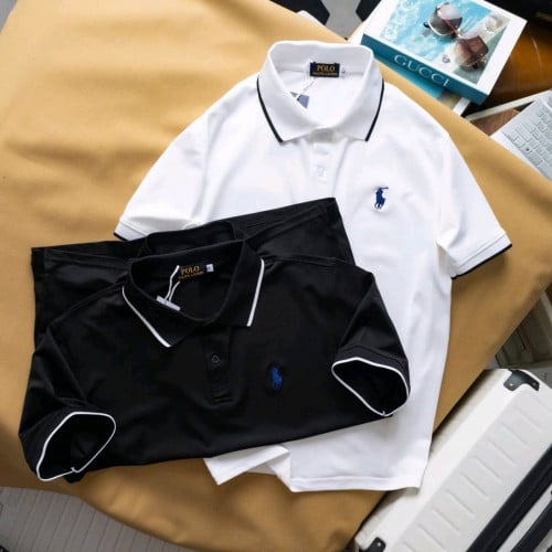 អាវយឺតដៃខ្លី កបើក ប្រេន polo ម៉ូតពណ៌ដូចរូបលេខ M l xl xxl 3xl (50kg-105kg)