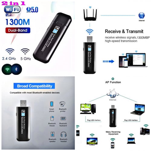 Adapter USB WiFi + Bluetooth