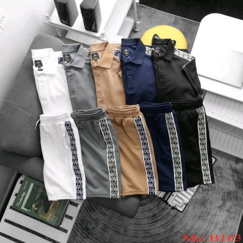 ឈុត អាវ+ខោខ្លី លាងស្តុក  ម៉ូតពណ៌ដូចរូបលេខ M l xl xxl (50kg-90kg)