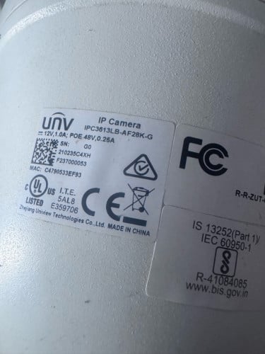 Ip cam UNV 4mp sound and memory port