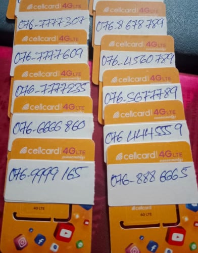 Sim Cellcard for sale 💥 012-789666  💥095-789333 💥0762895555