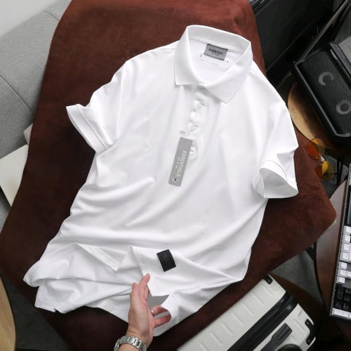 អាវយឺត ដៃខ្លី កបើក លាតសុទ្ធ ប្រេន essential 14 ពណ៌ដូចរូបលេខ M l xl xxl (50kg-90kg)