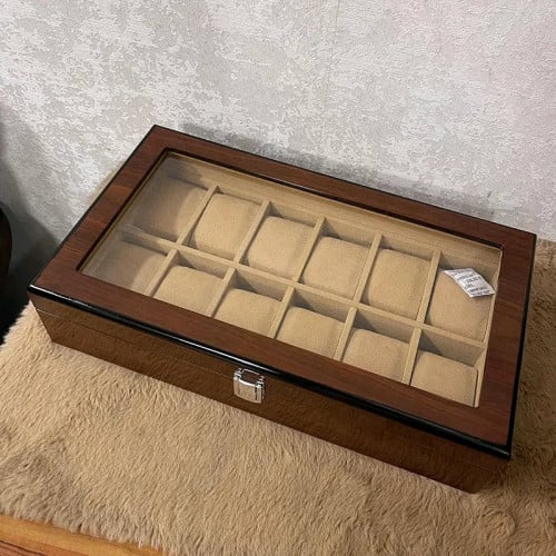 12 Slot Watch Box Pine Wood