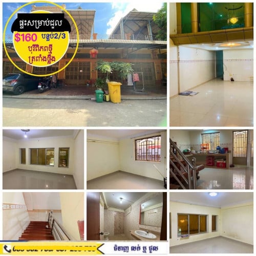 ផ្ទះសម្រាប់ជួល ក្នុងបុរីពិភពថ្មី ផ្សារត្រពាំងថ្លឹង វេងស្រេង