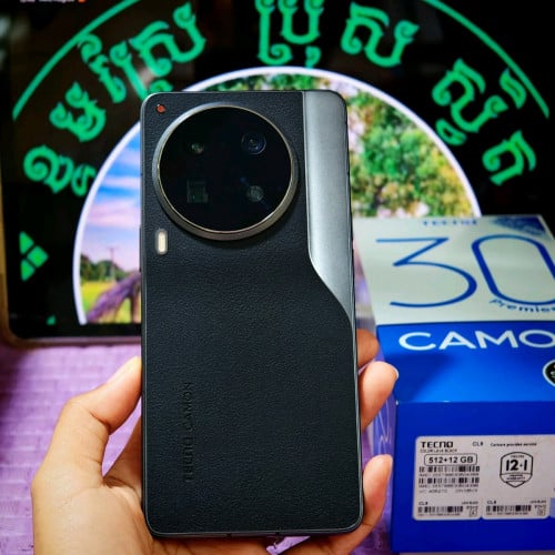 Tecno Camon 30 Premier 5G ក្រុមហ៊ុន Ram12+12G/512G(ស្អាត99%)មានប្រអប់ឆ្នាំសាក+ខេស+ស្គ្រីន(វ៉ៃដូរបាន)