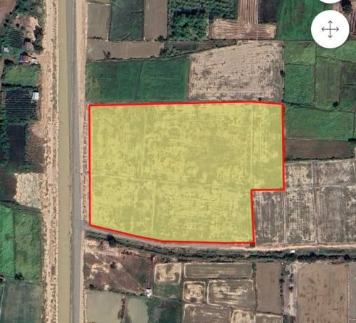 ដីលក់ទំហំ 19143sqm x120$ លេីប្រឡាយ90 ជិតព្រលានថ្មី