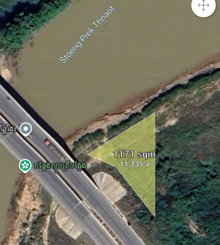 ដីលក់លេីផ្លូវក្រវ៉ាត់ក្រុងទី៣ ជាប់ស្ទឹងព្រែកត្នោត ទំហំ 1171sqm
