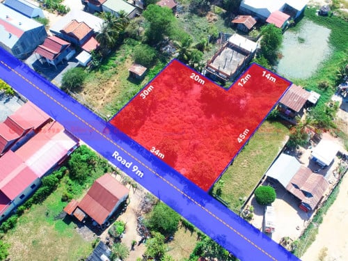 ដីលក់បន្ទាន់ ទំហំ 1242 ម៉ែត្រការ៉េ ទីតាំងភូមិត្រពាំងទួល សង្កាត់កំបូល រាជធានីភ្នំពេញ