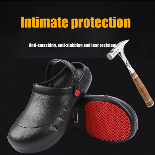 ស្បែកជើងក្បាលដែកបាតដែកសម្រាប់ចុងភៅ អ្នកសំអាត ពេទ្យ / Safety Shoe for Chef, Cleaner, and Nurse