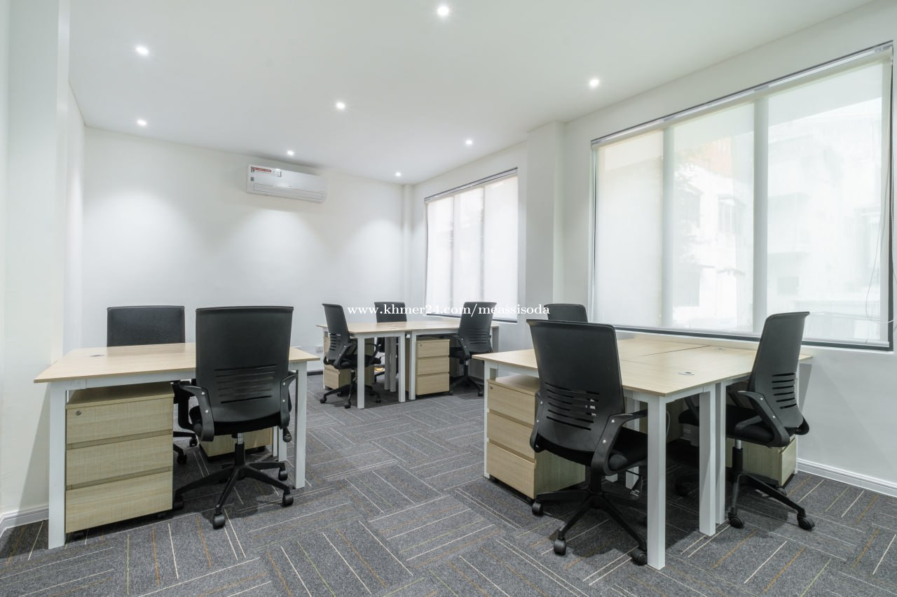 Serviced Office for Rent, Ideal for 8 People in Doun Penh – Fully Furnished