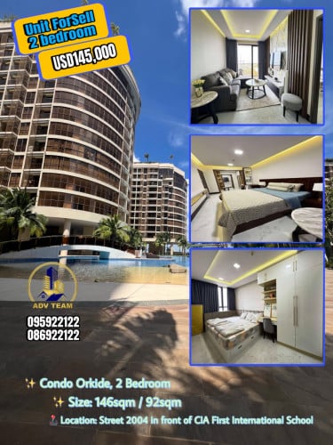 ខុនដូរ 2 bedroom លក់បន្ទាន់នៅ Orkide