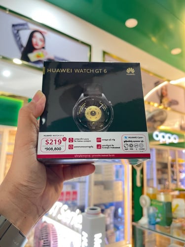 Huawei GT6(46mm)Black color ថ្មីប្រអប់ធានាក្រុមហ៊ុនតម្លៃពិសេសជូន