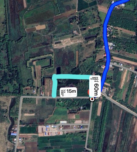 Land for sale 15765m² at S’Ang Phnom 3-4 km from TIA airport border