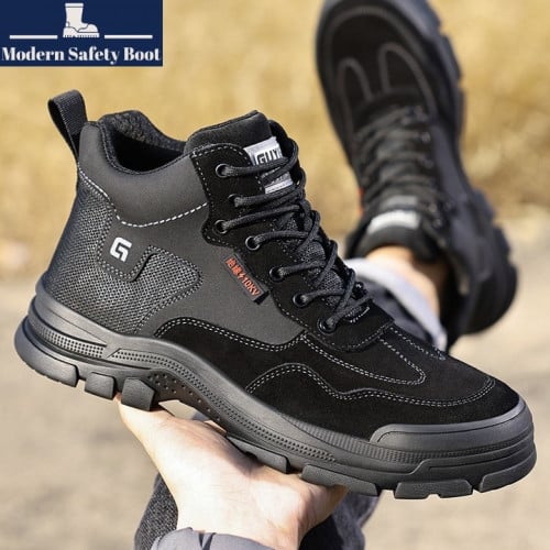 ស្បែកជើងក្បាលដែកបាតដែកម៉ាក Guyisa គុណភាពខ្ពស់/ Safety Boot With Metal Head and Metal Sole