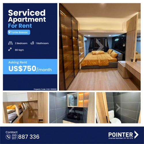 🏢  Modern 2 Bedroom Condo for Rent in Tonle Bassac