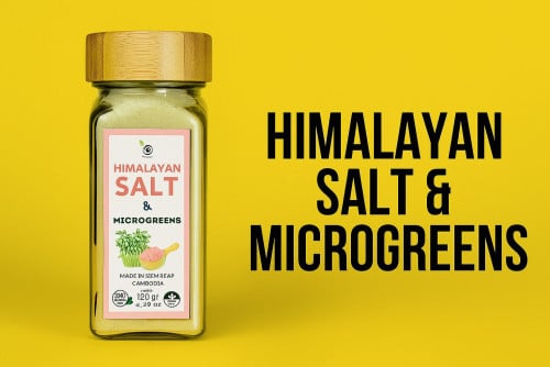 Himalayan Salt with Microgreens Blend - Sunflower, Radish, Spinach - 100g