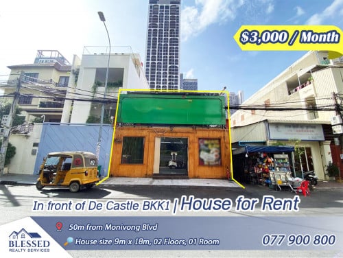 In front of De Castle BKK1 💥 House for Rent 💥