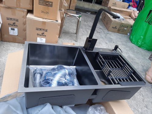 Kitchen sink SS304 standard and faucet SUS304 80*45/60*45 សិងលាងចានលាងចាន+រំម៉ាណេទឹក