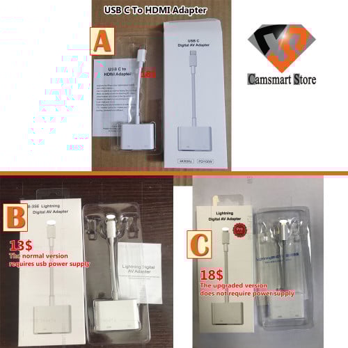 iPhone to HDMI 8-Pin Port Converter Adapter