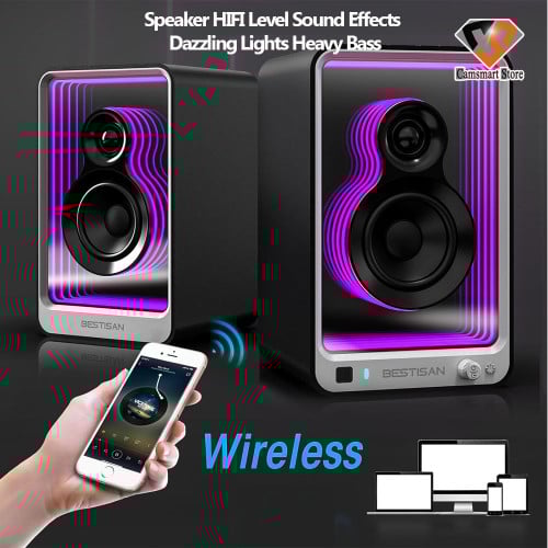 speaker HIFI level sound effects computer Bluetooth with dazzling lights heavy bass