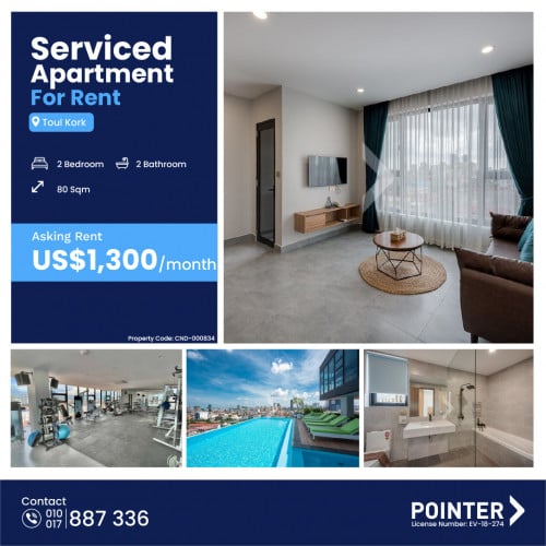 🏢 Modern Two Bedroom Apartment for Rent in Prime Area