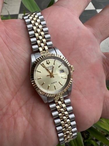 Bulova super servile calendar gold plated