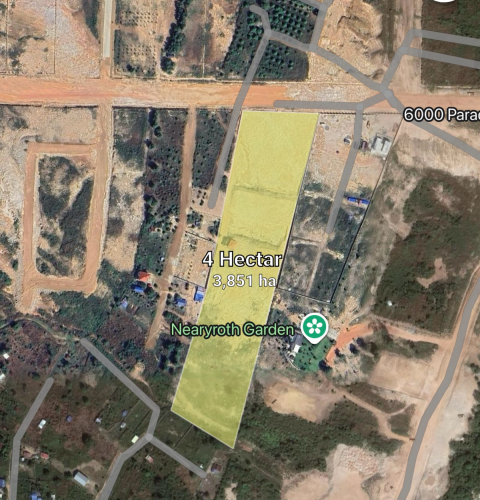 ដីលក់ ទំហំ4ហិចតា នៅពយម៉ាចូវ ជិតខ្មែរធ្វេីបាន