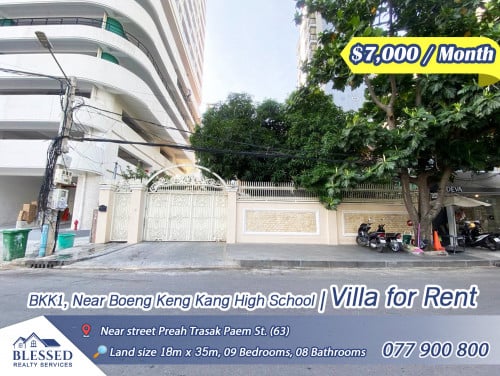 BKK1, Near Boeng Keng Kang High School 💥 Villa for Rent 💥