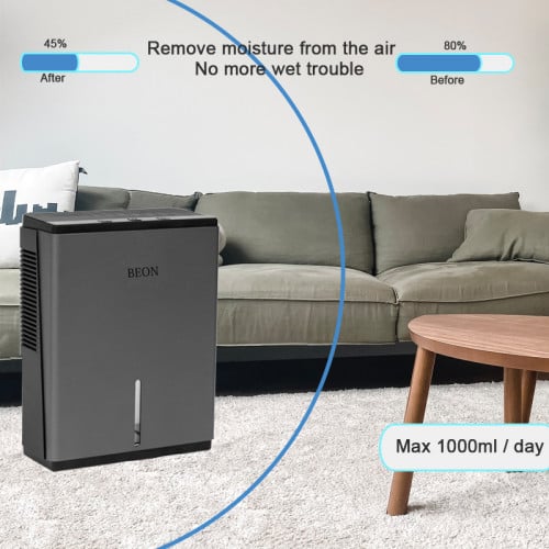 Home Ajustable Humidistat Dehumidifier Moisture Absorber 2L for Room Air Dry