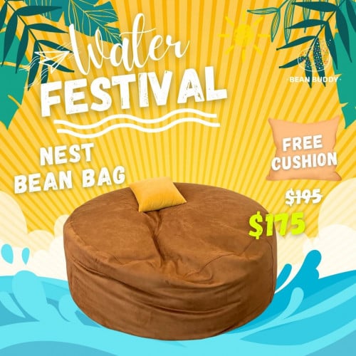 Nest Bean Bag សាឡុងអង្គុយគ្រាប់ស្នោ ថែមខ្នើយ