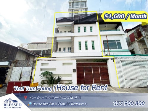 Near Toul Tum Poung Market 💥 House for Rent 💥