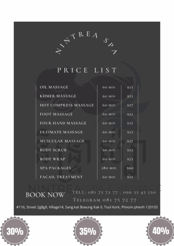 ប្រម៉ូសិនពីរហាង និន្រ្ទា ស្ប៉ាចាប់ពីរ 30% ដល់ 40%