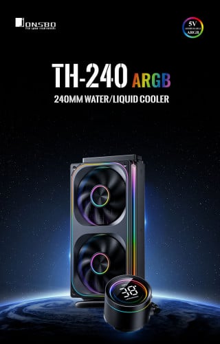 Jonsbo TH240 TH360 Liquid Cooler with Temperature BLACK WHITE