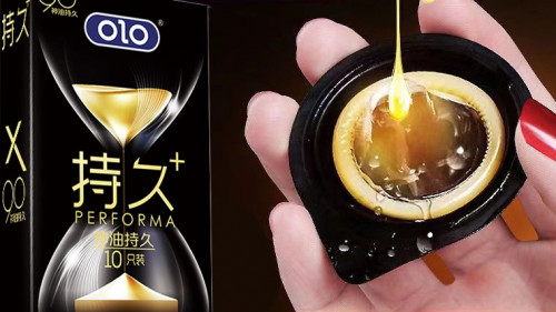 OLO Performa Black Condom 10pc ស្រោមអនាម័យស្តើង ពន្យារ