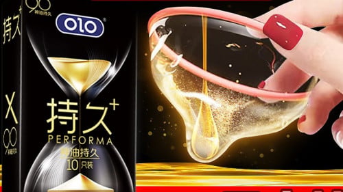 OLO Performa Black Condom 10pc ស្រោមអនាម័យស្តើង ពន្យារ