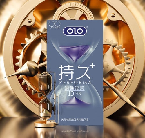 OLO Performa Black Condom 10pc ស្រោមអនាម័យស្តើង ពន្យារ
